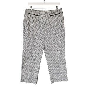 NWT Talbots Stretch Basket Weave Pattern Capri Length Pants Black‎ White Size 10